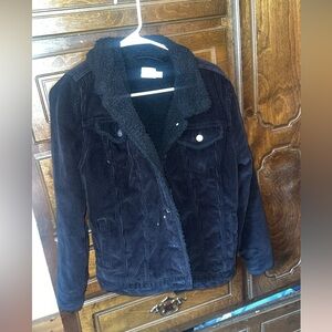 Women's Black Corduroy Teddy Jacket